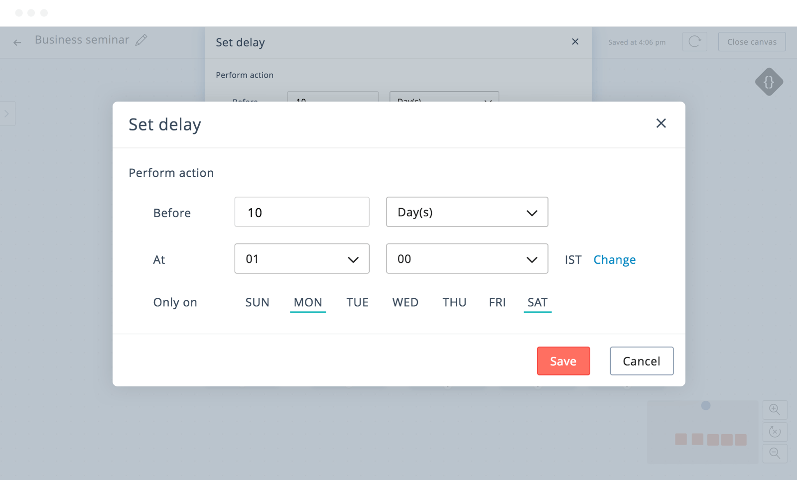 Programación de horario