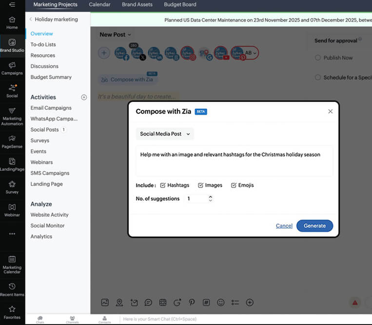 Smart social media assistant