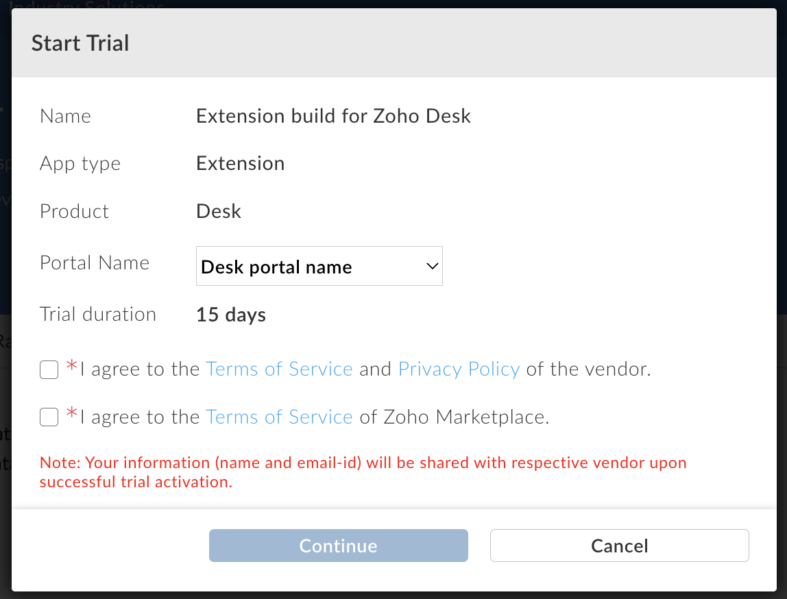 Enabling a trial extension