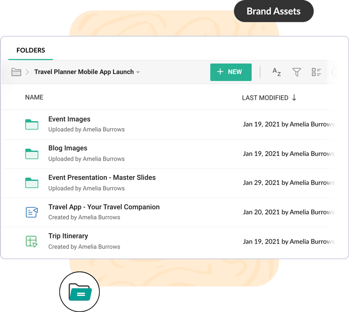 Store and manage all of your marketing collateral from a single place.