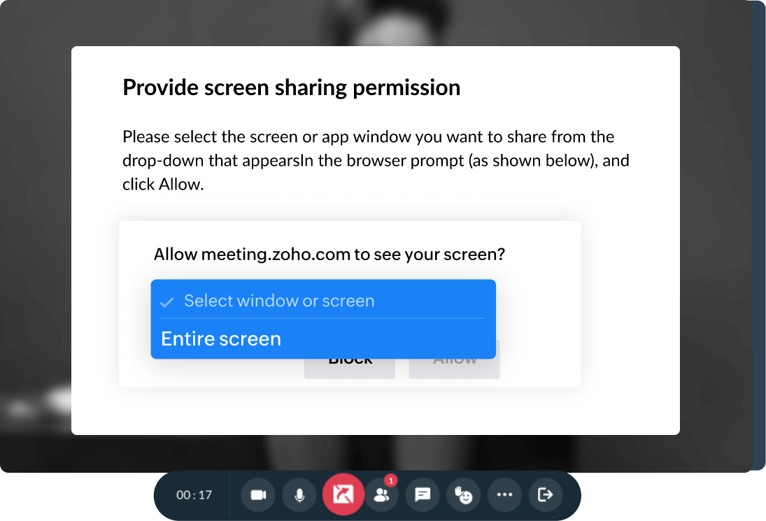 Share entire screen online