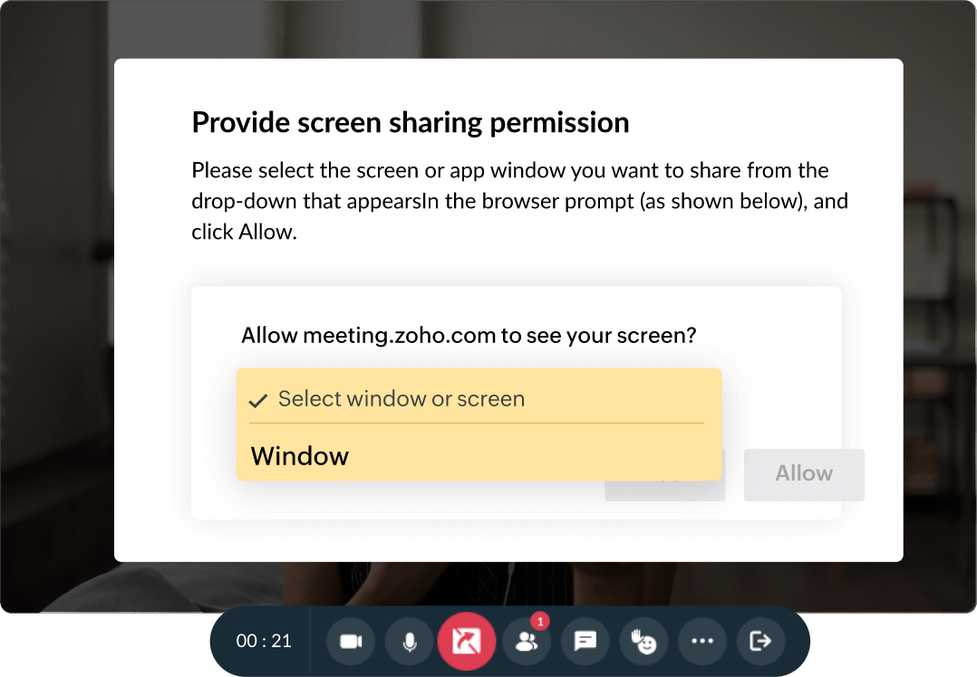 Share application window online