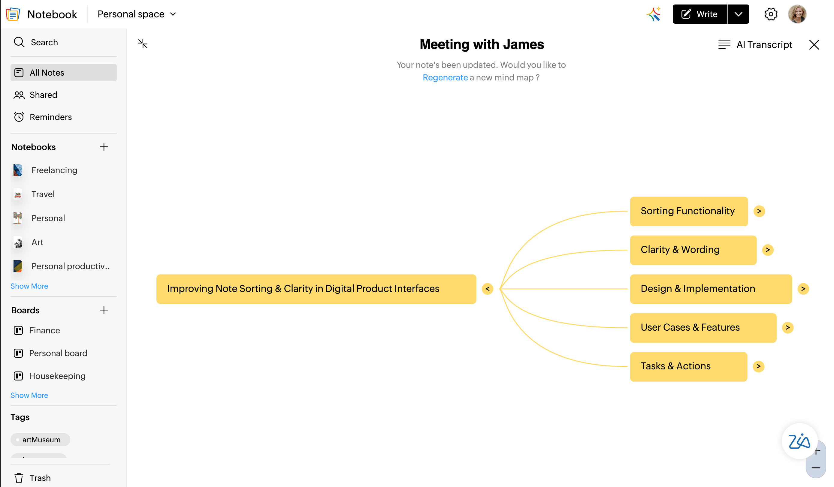 Turn transcripts into visual mind maps