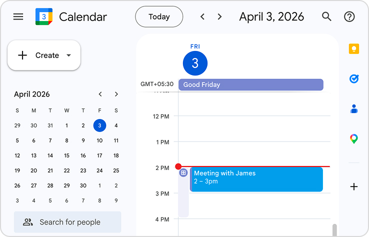 Notebook and Google Calendar