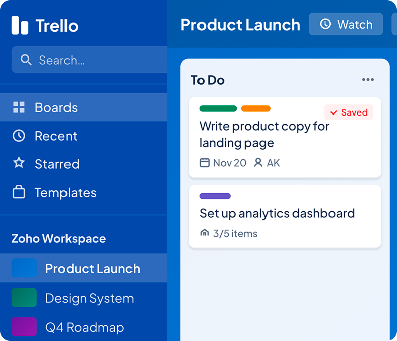Notebook and Trello