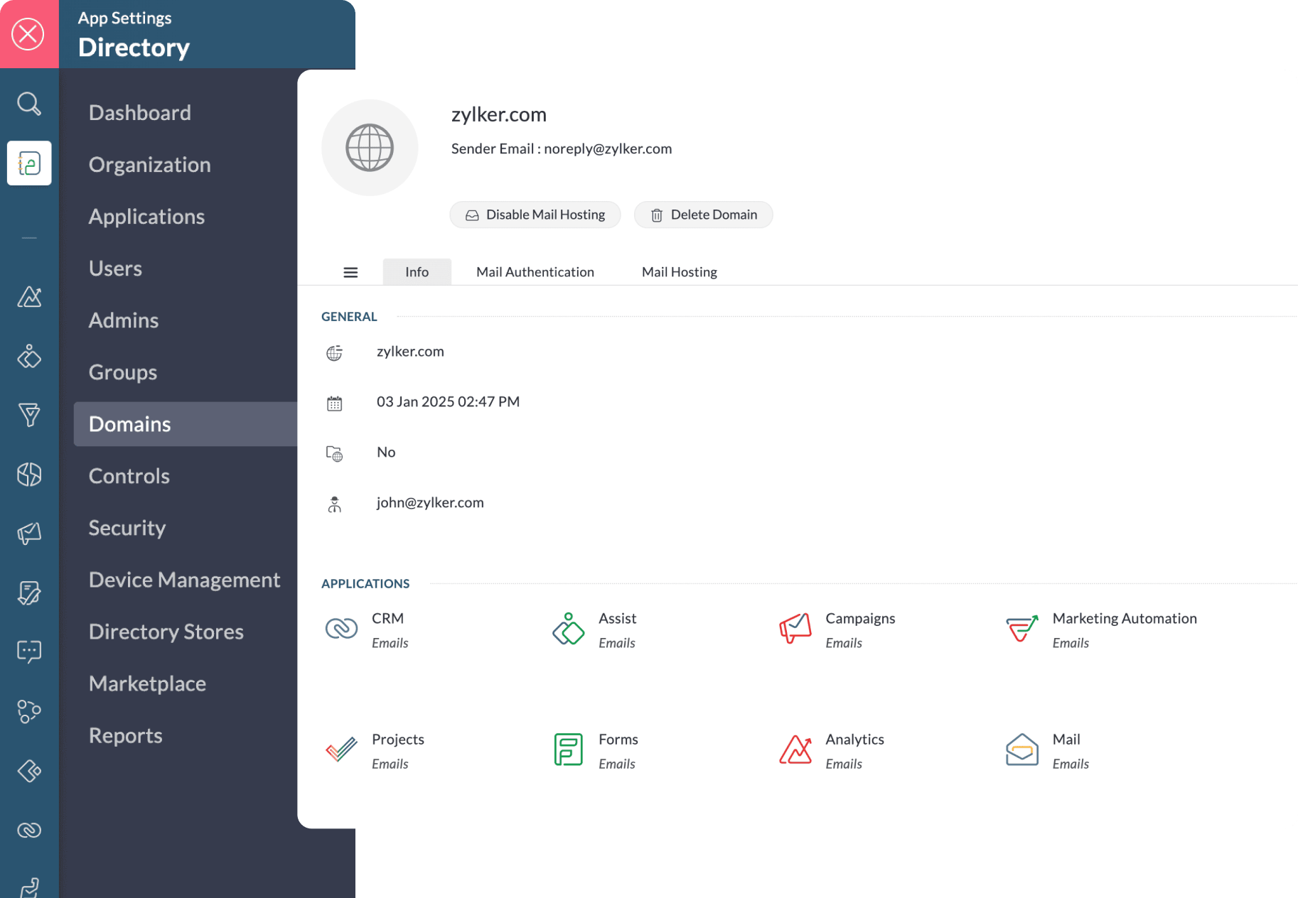 Unified domains interface