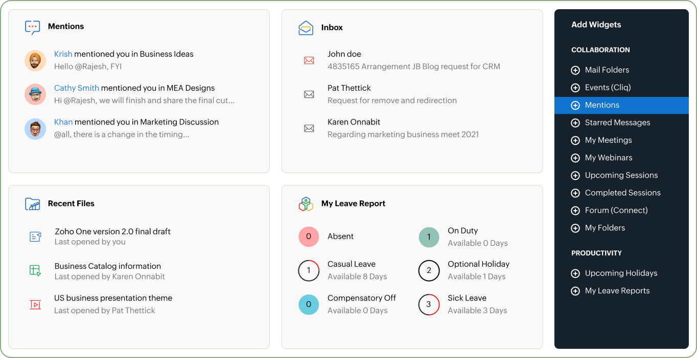 Zoho One The Operating System For Business Zoho One The Operating System For Business