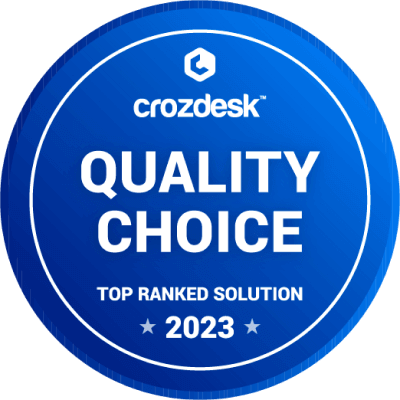 Crozdesk qality choice award 2023 badge