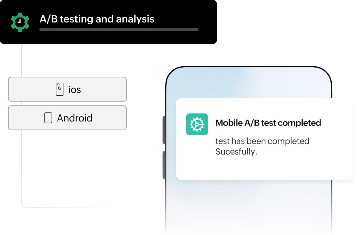 PageSense mobile A/B test dashboard reporting native iOS and Android variants together