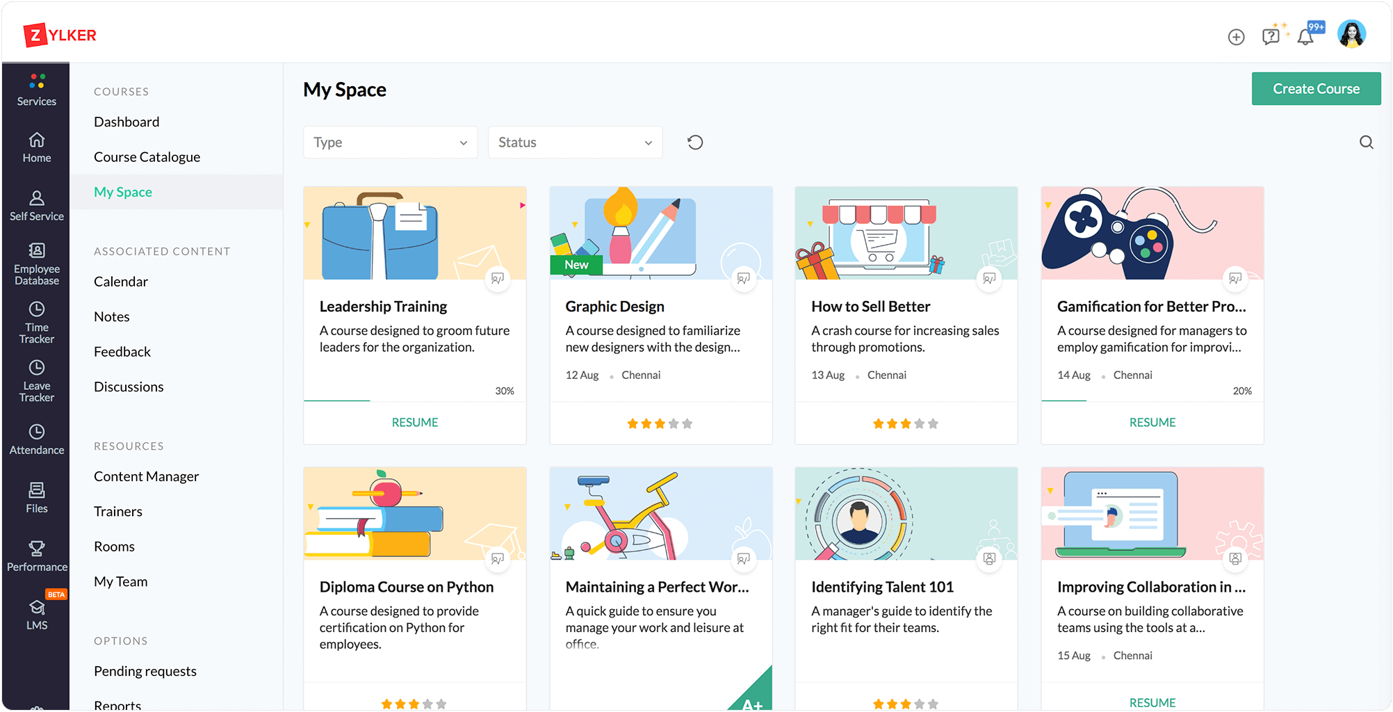 Key features of Zoho People's HCM software