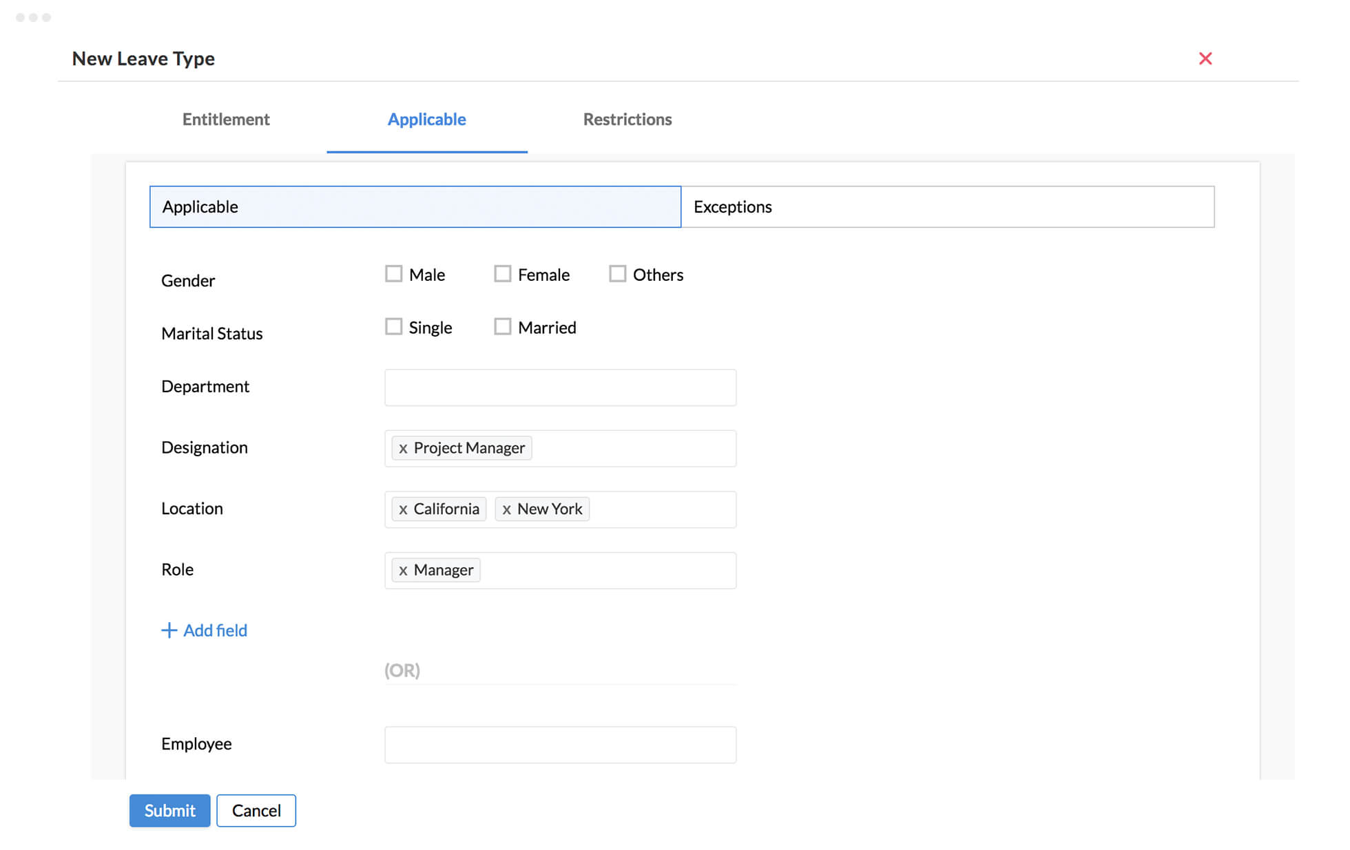 A new method to customize leave policies