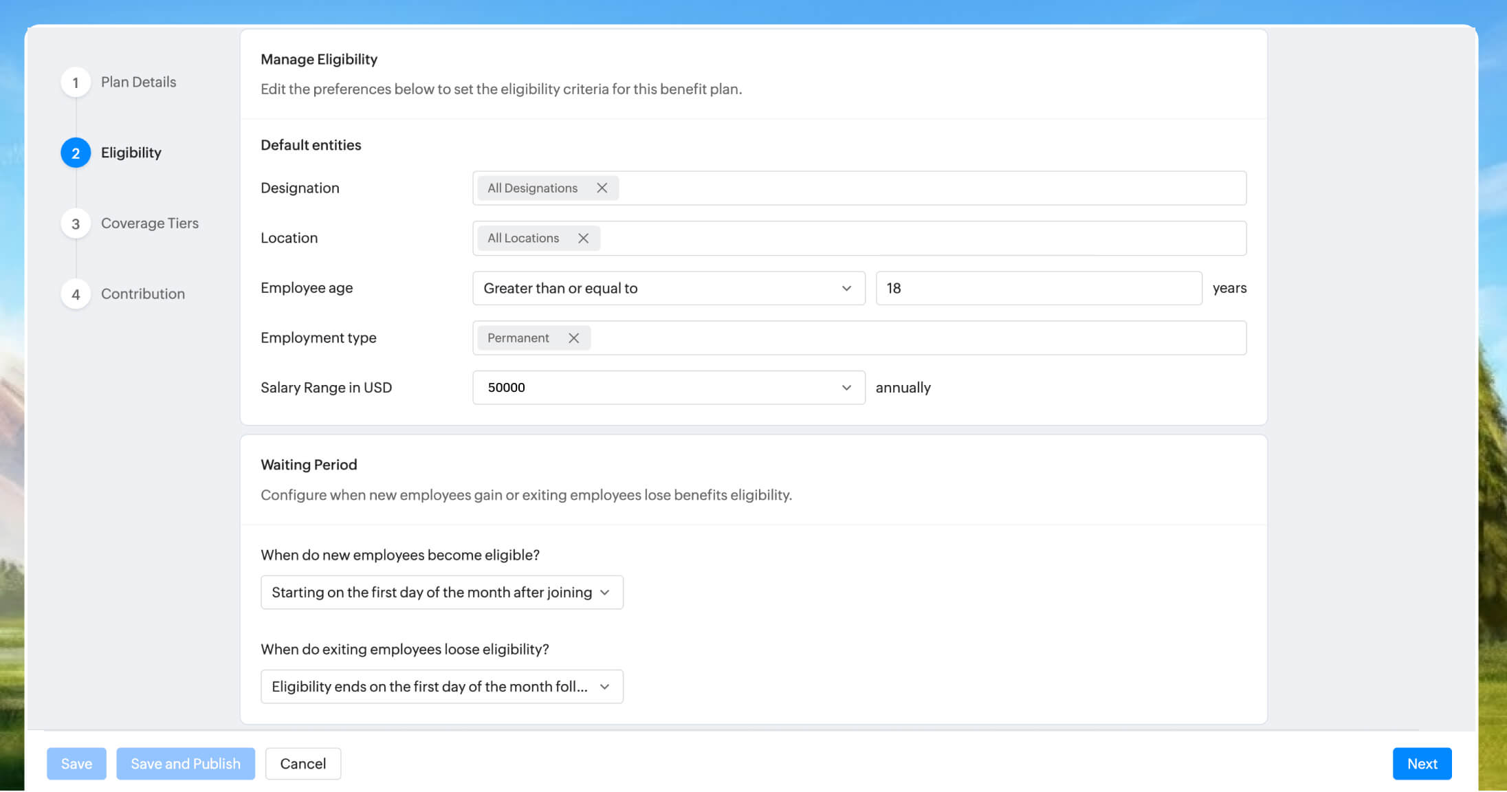 manage eligibility in Zoho People