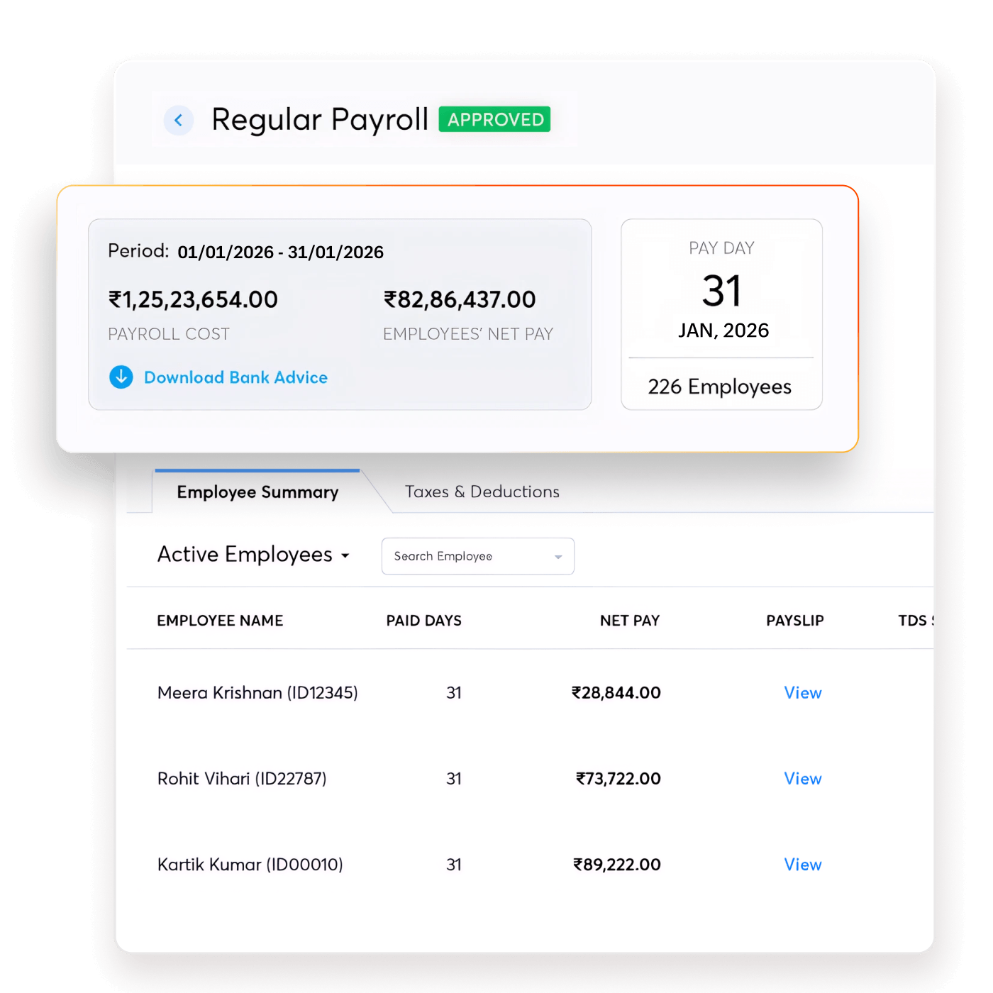 Payroll automation in Zoho People Plus