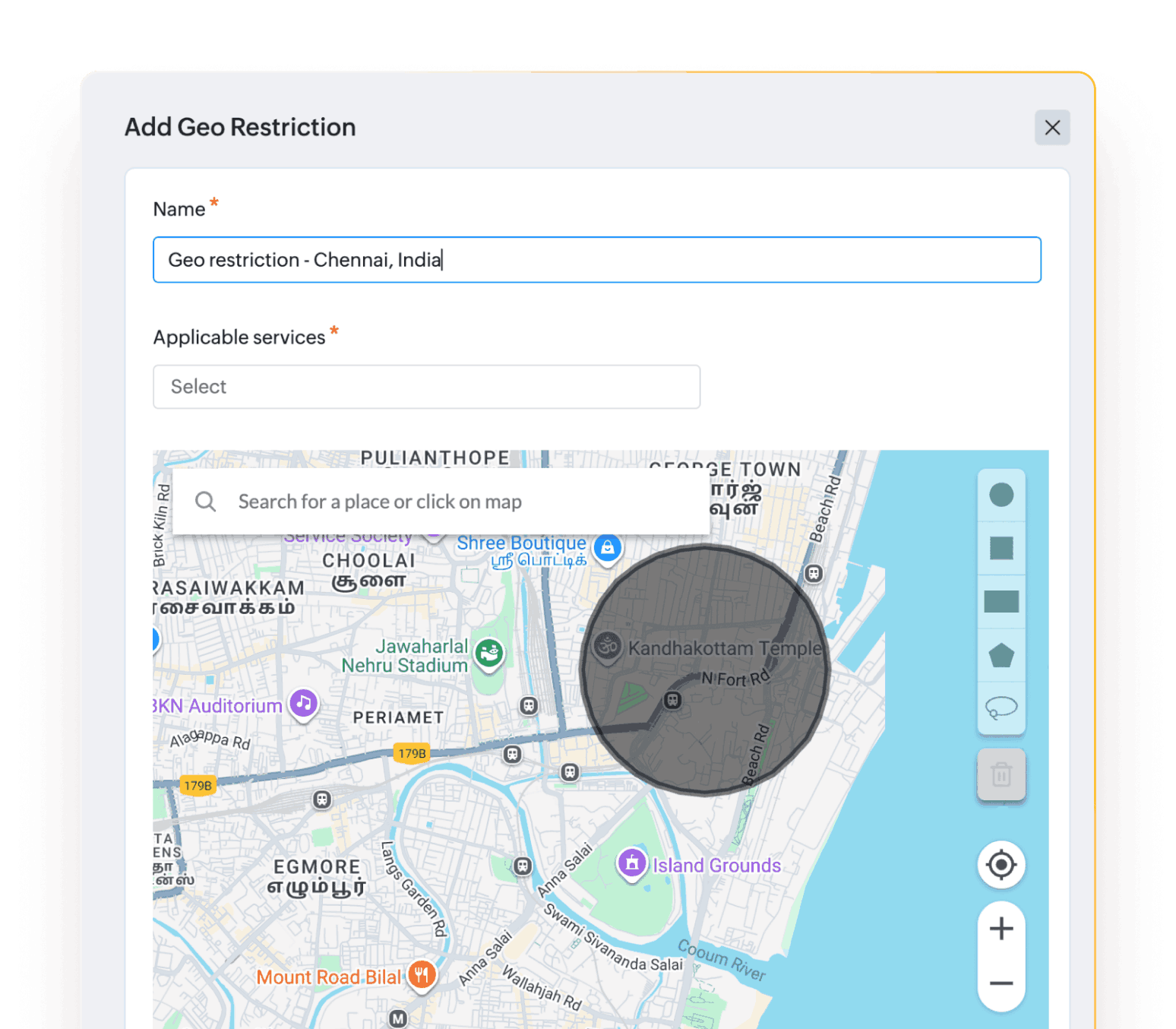 Geo-fencing and IP restrictions feature
