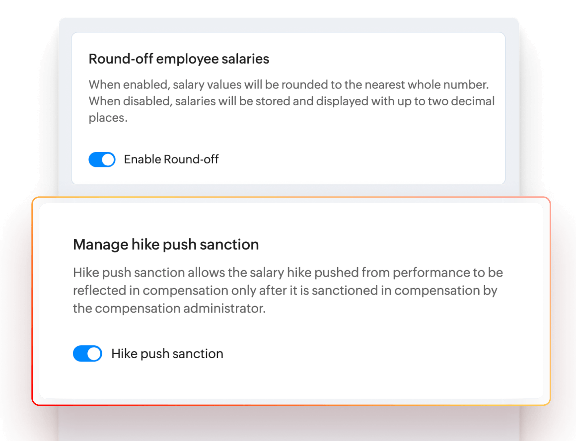 Hike push sanctions management interface