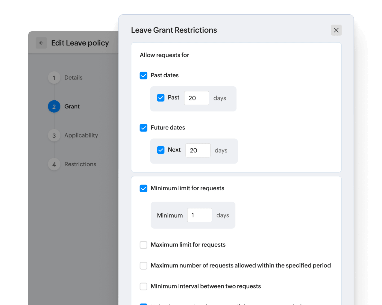 Leave grant management