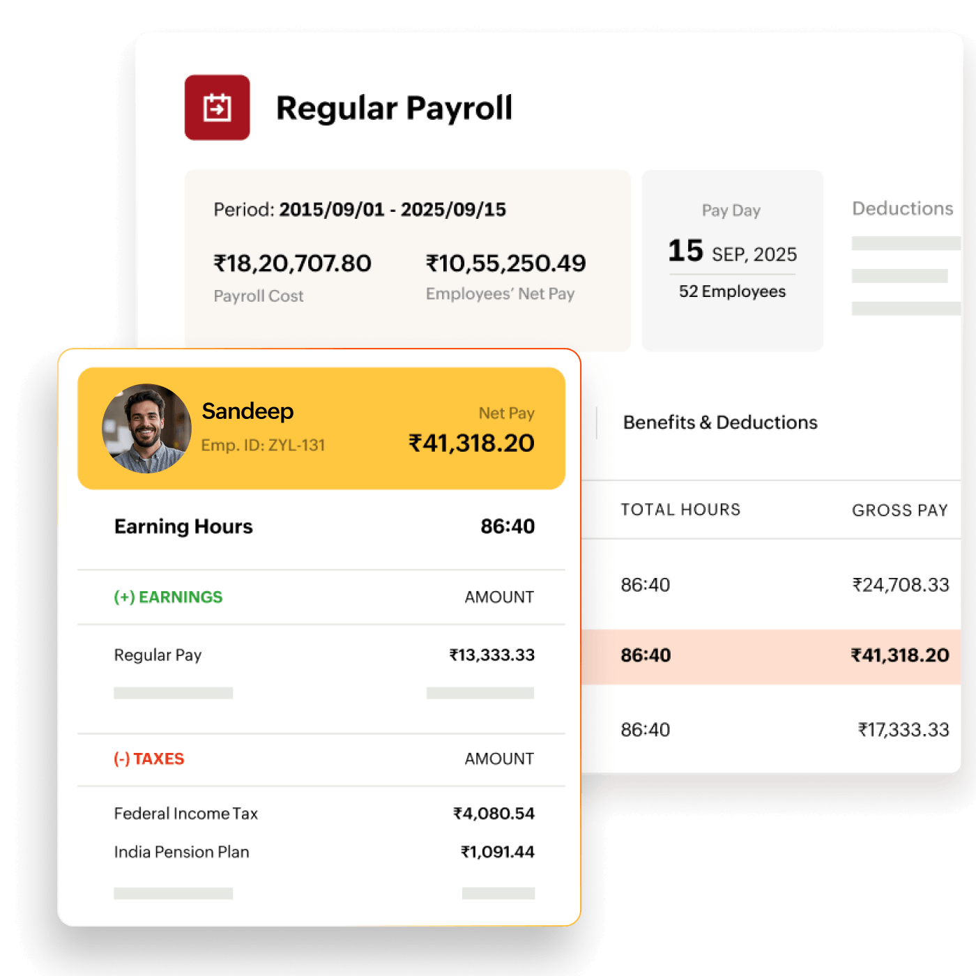Payroll processing in Zoho People Plus