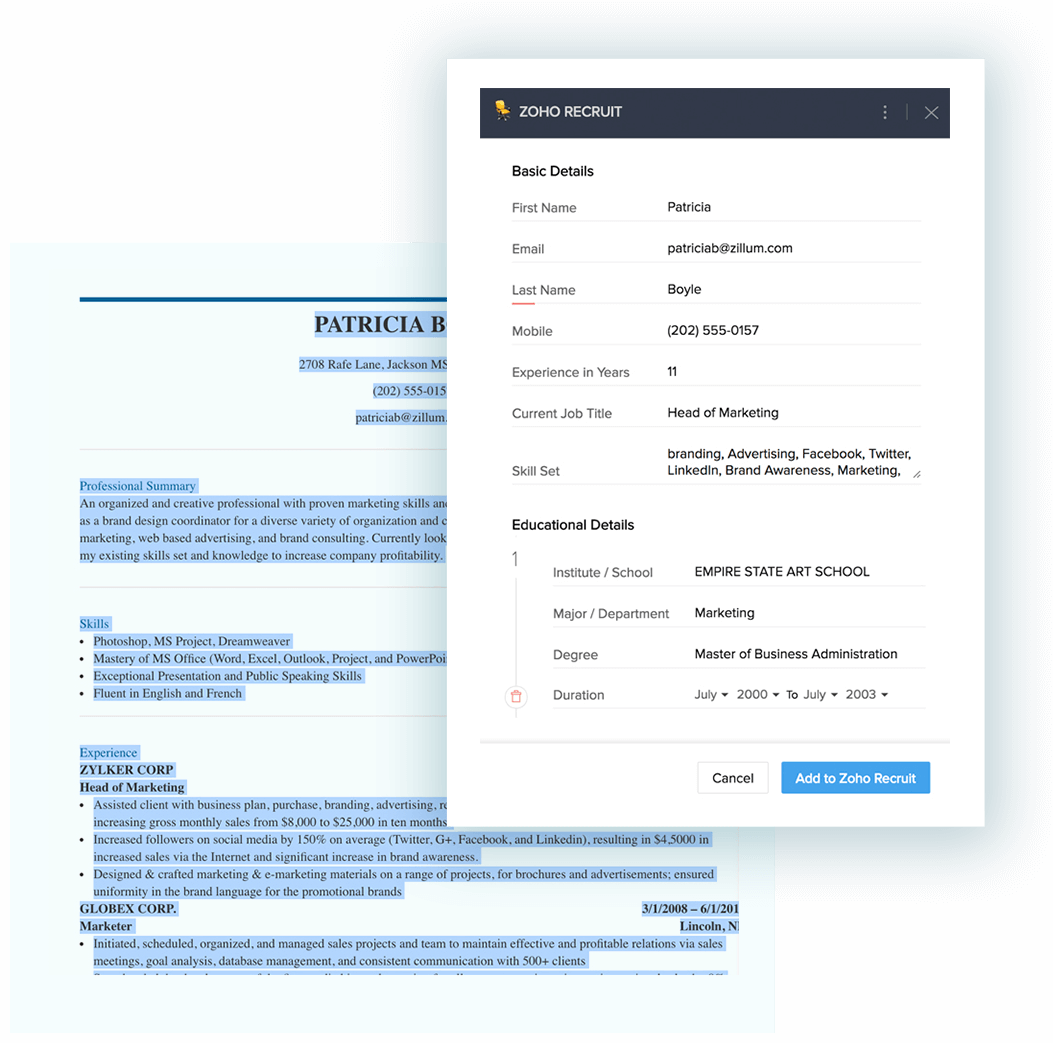 Outils de gestion des CV