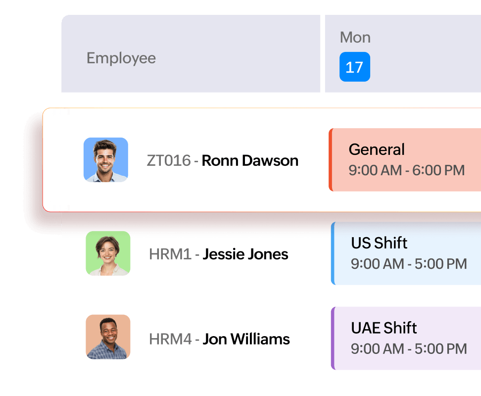 Shift mapping and employee assignment interface