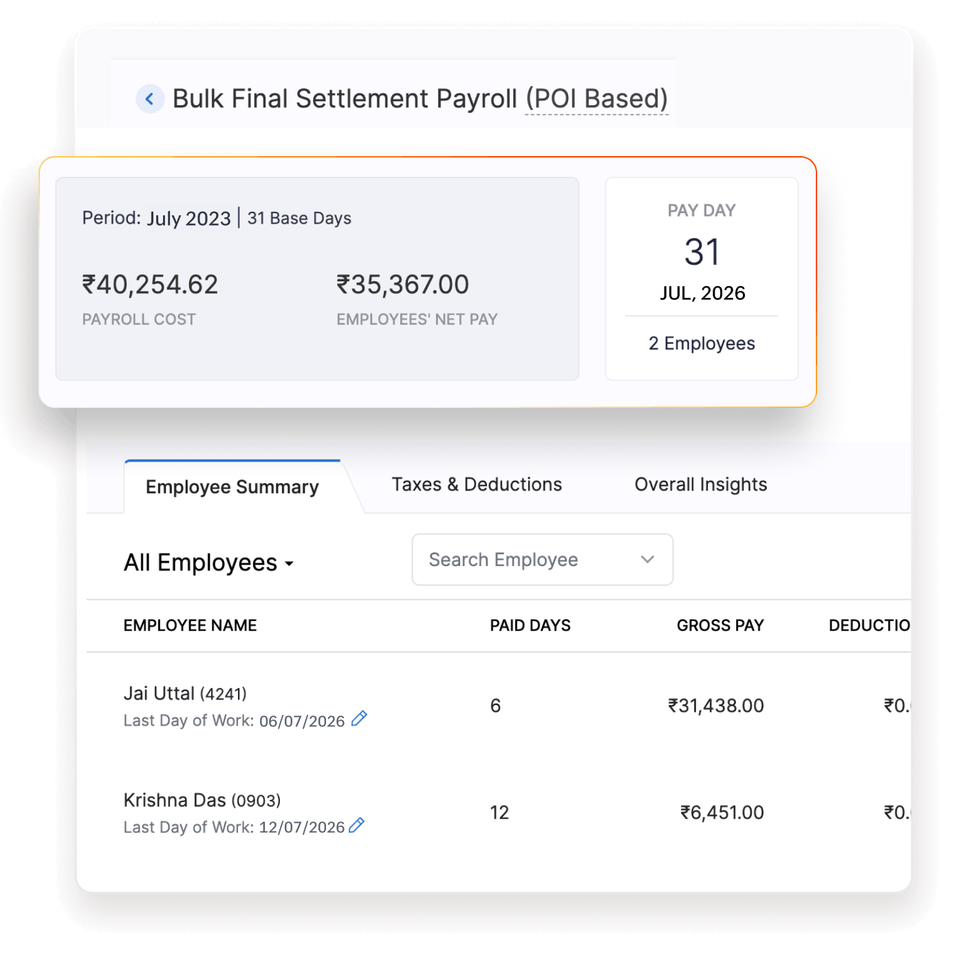 F & F in Zoho People Plus
