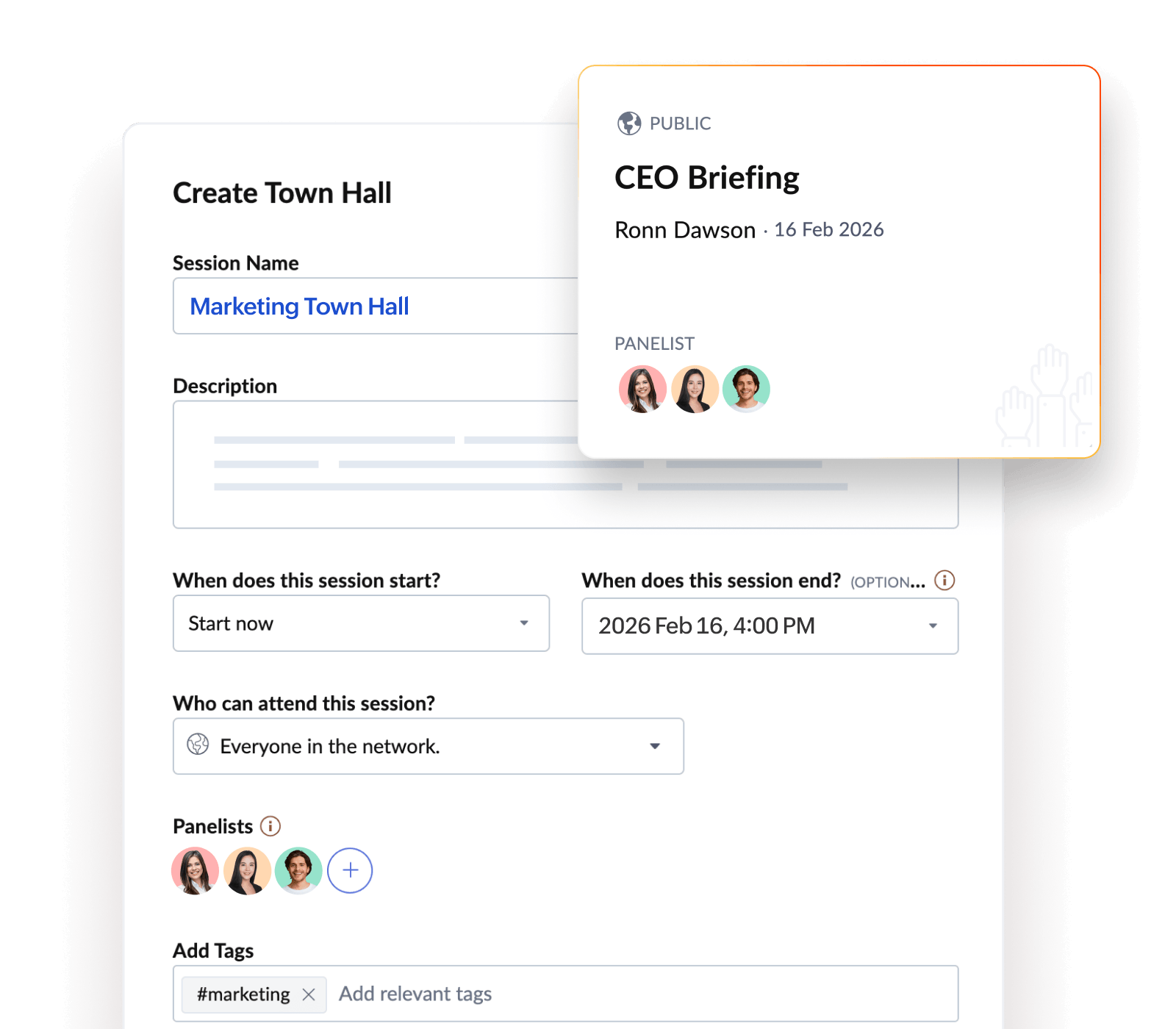 Create town hall in Zoho People Plus