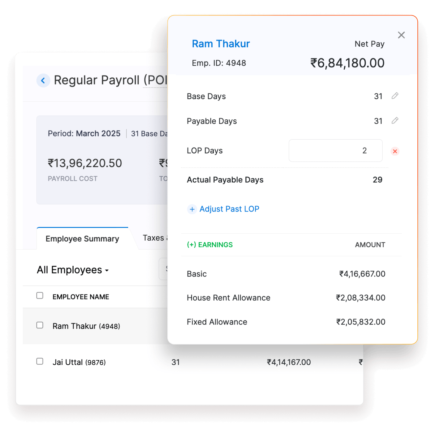 Payroll calculations in Zoho People Plus
