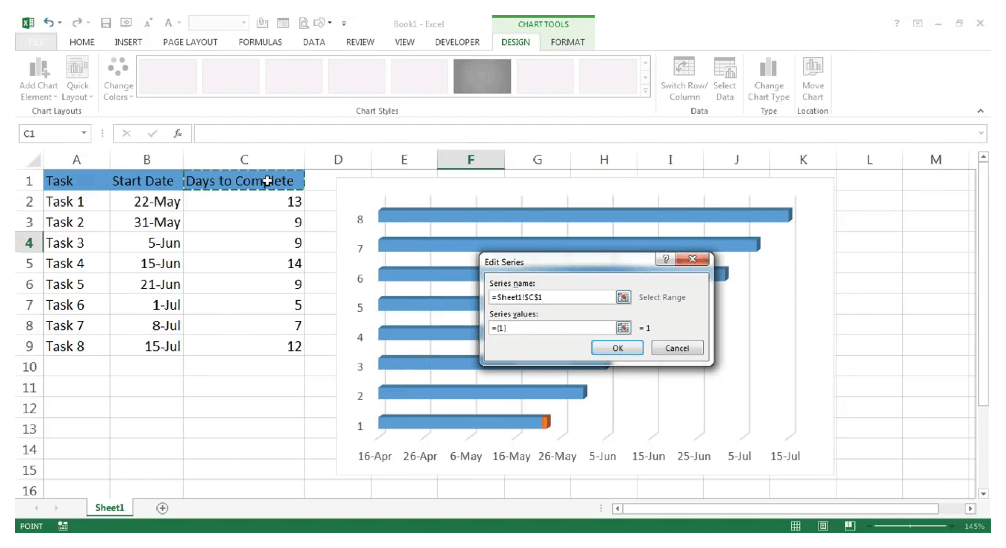 Gantt Charts in Excel