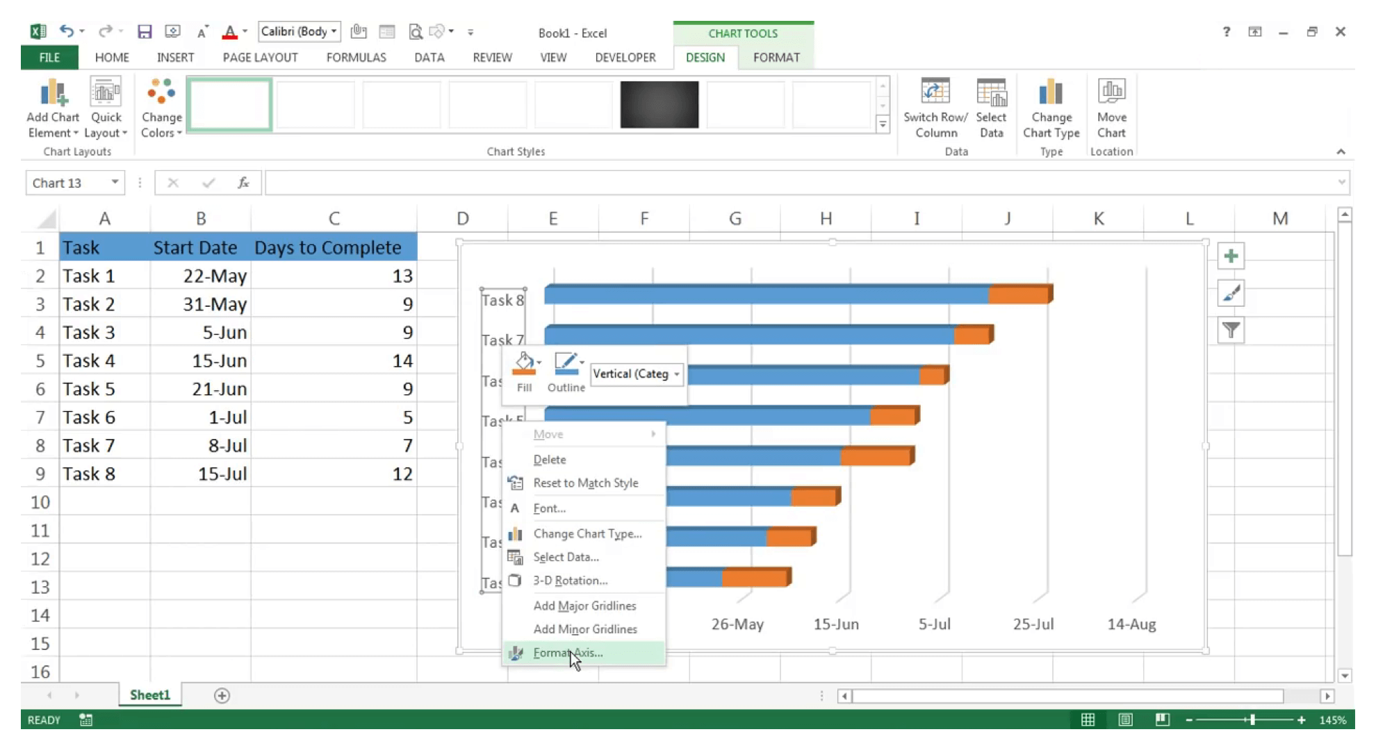 Come creare un diagramma di Gantt in Excel
