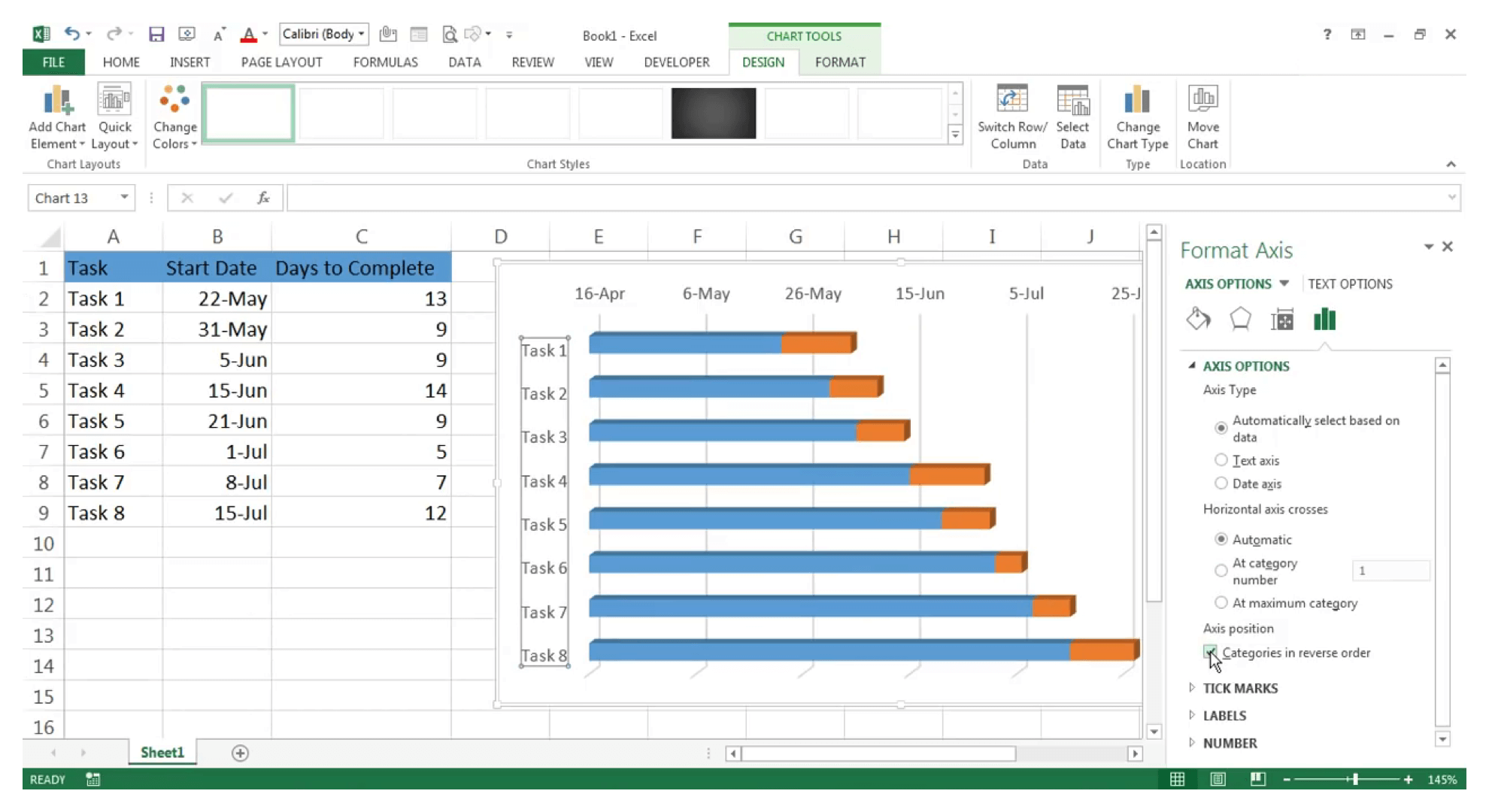 How to make Gantt charts