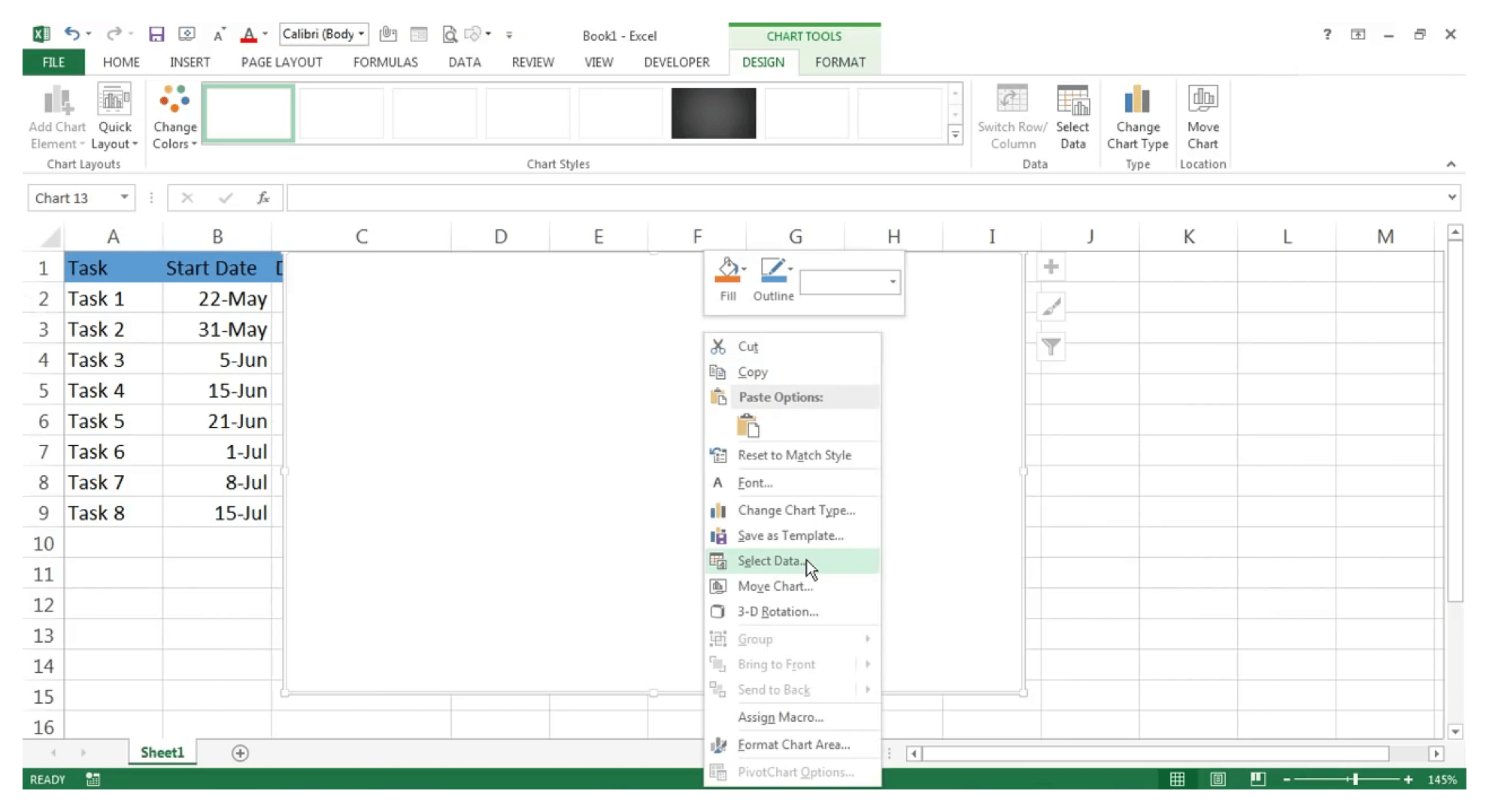 Sơ đồ Gantt Excel