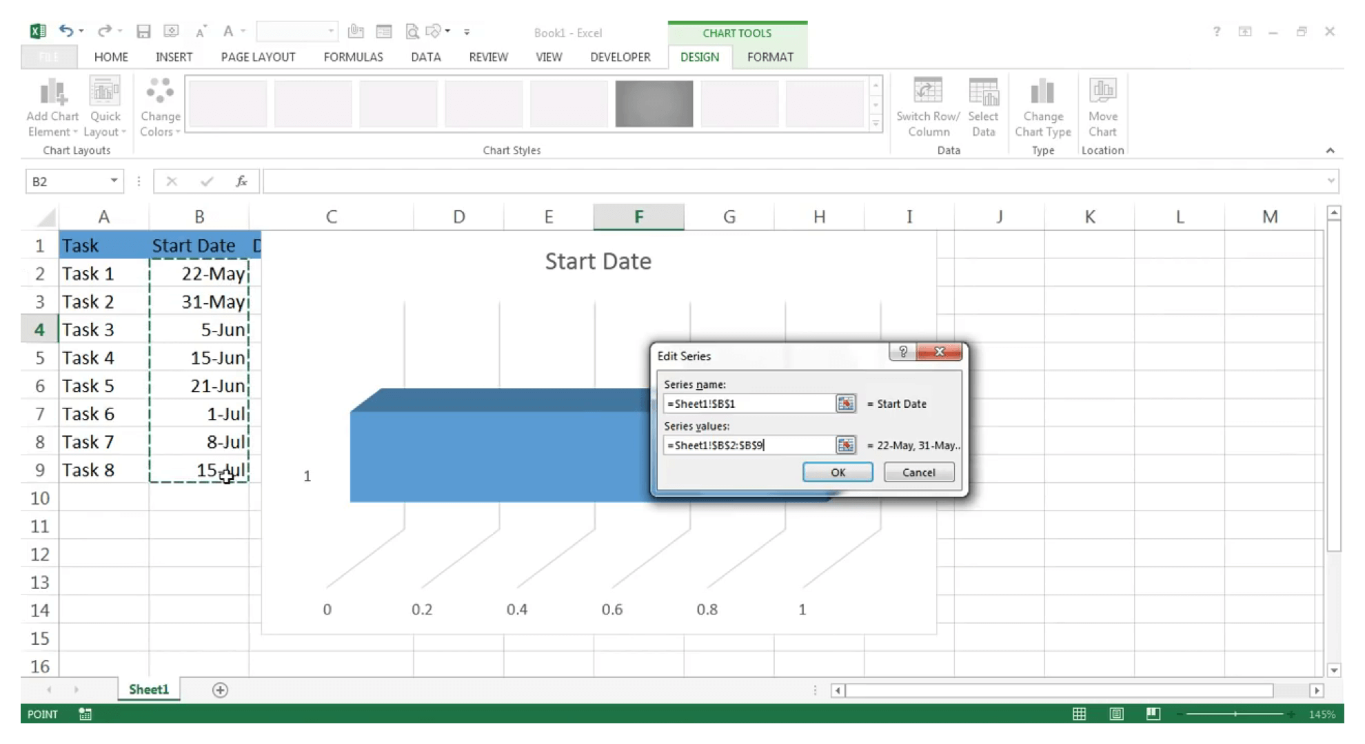 Gráfico de Gantt no Excel