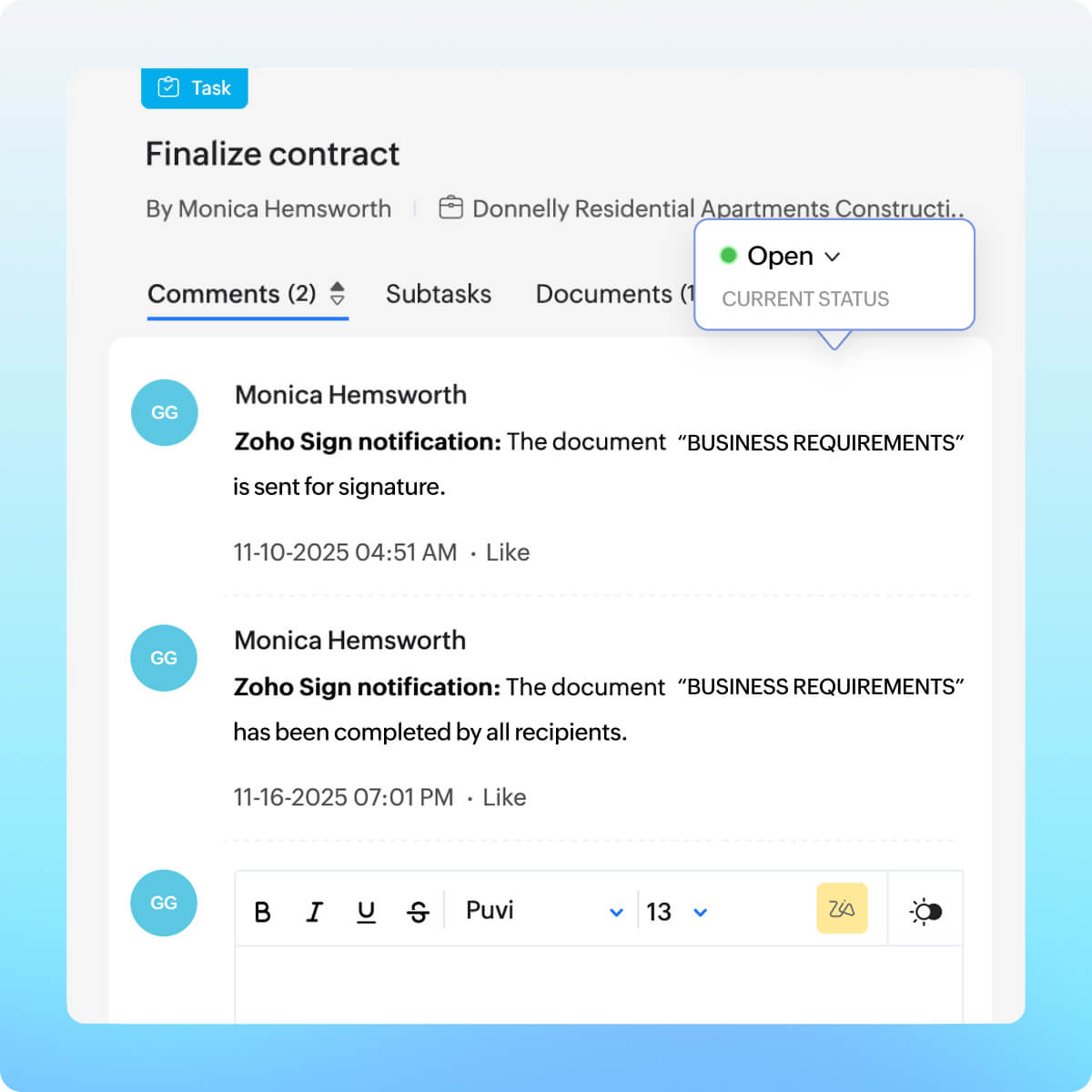 Never miss a signature