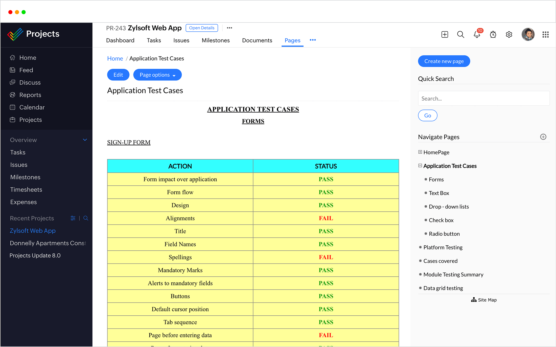 Anwendungsfälle in Foren dokumentieren – Zoho Projects