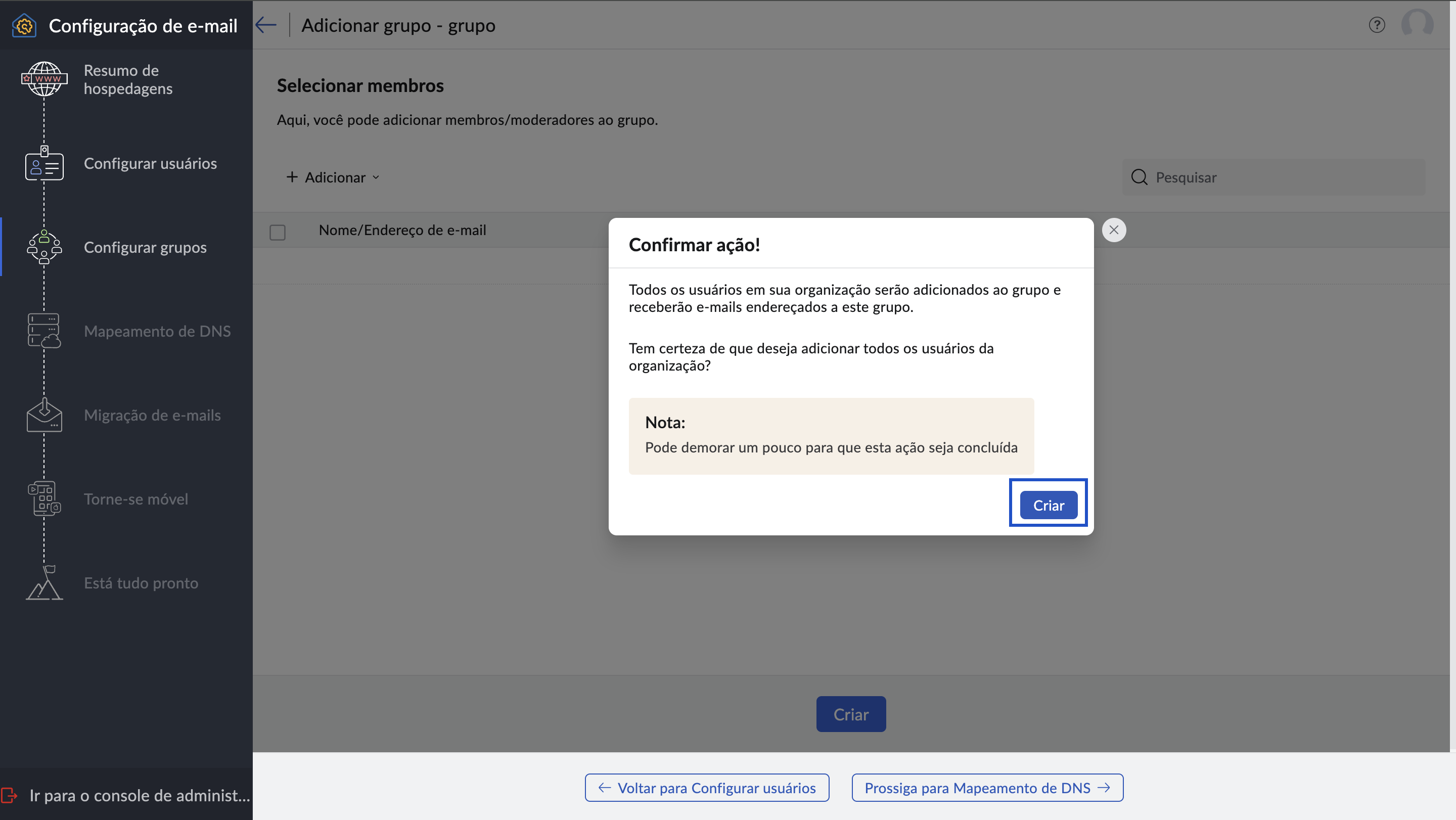 Adicionar todos os usuários da organização