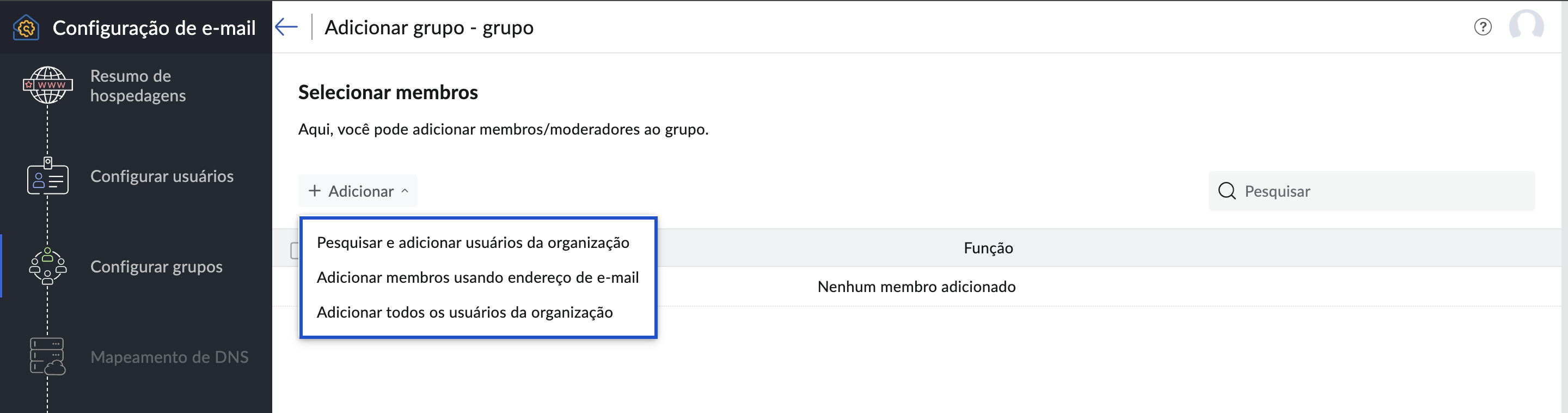 Adicionar usuários ao grupo