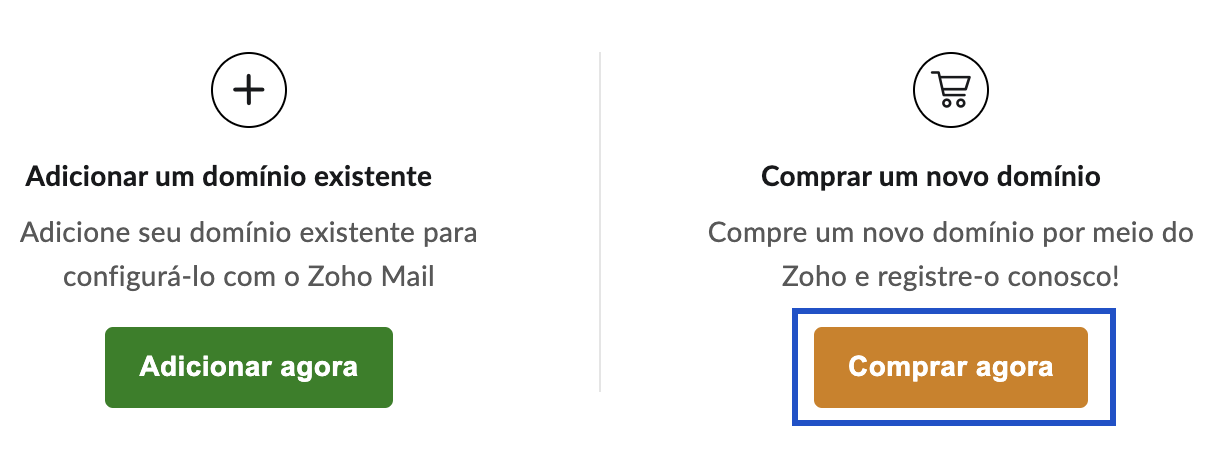 Comprar um novo domínio