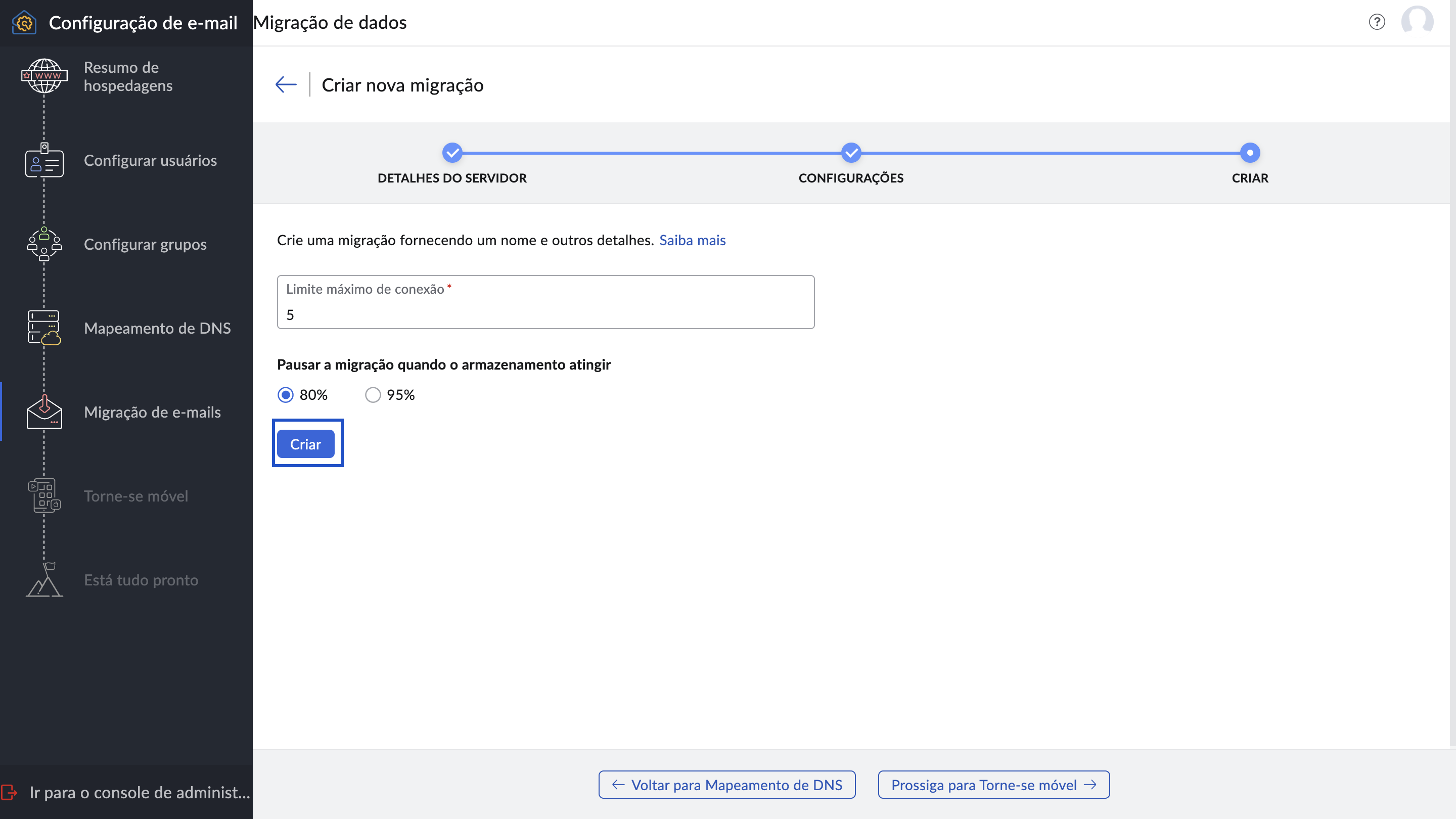 Criar migração