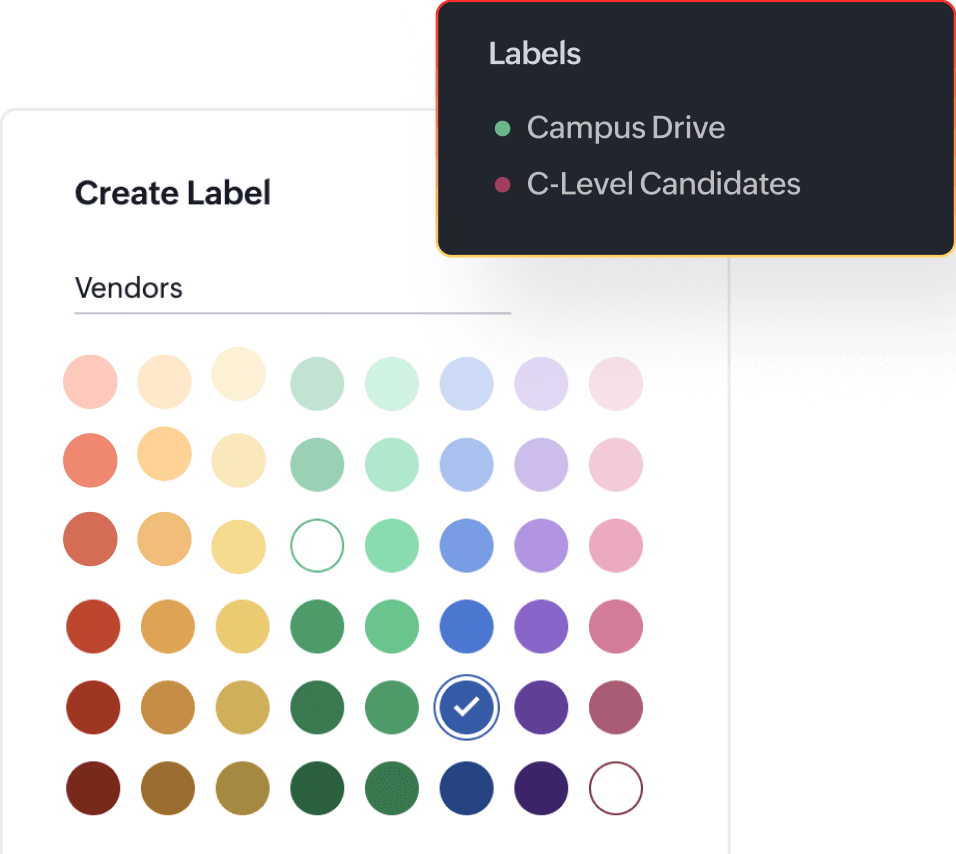Find candidate emails quickly using labels and tags