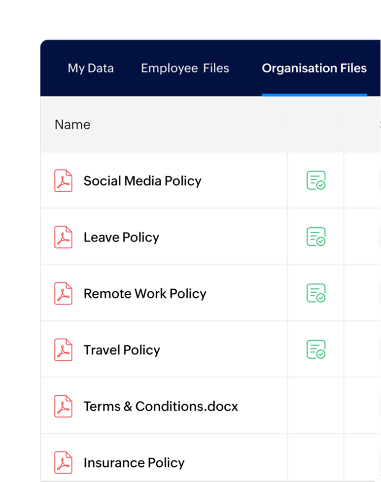 Employee data management zoho people