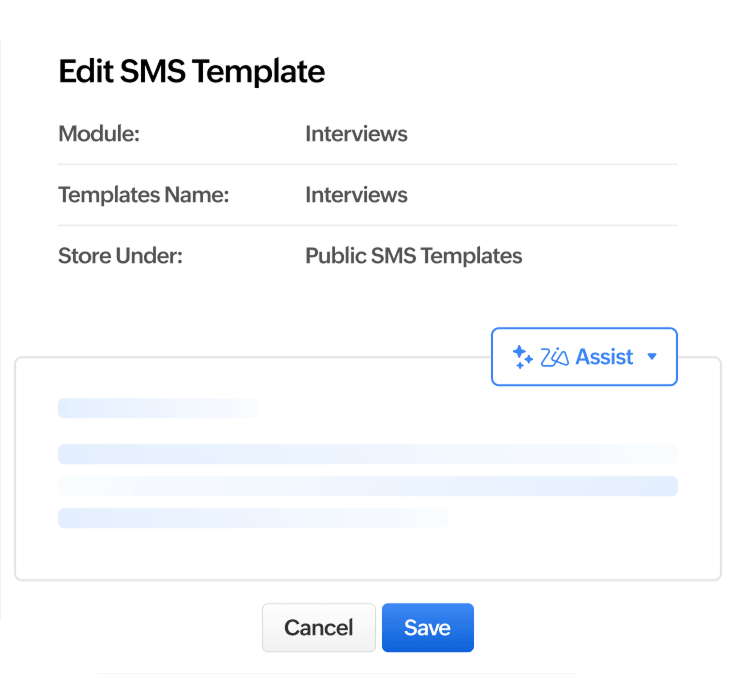 SMS templates