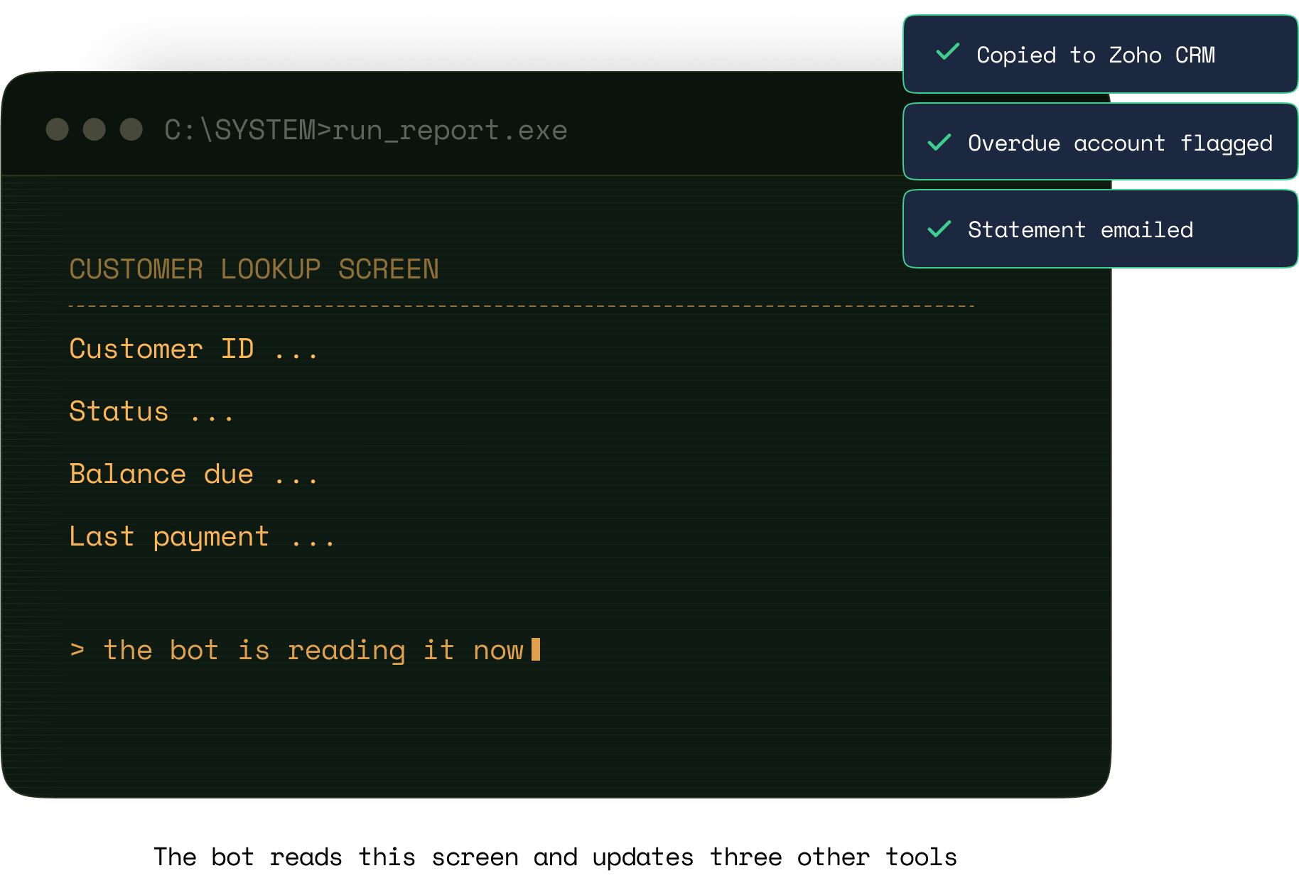 The old system screen