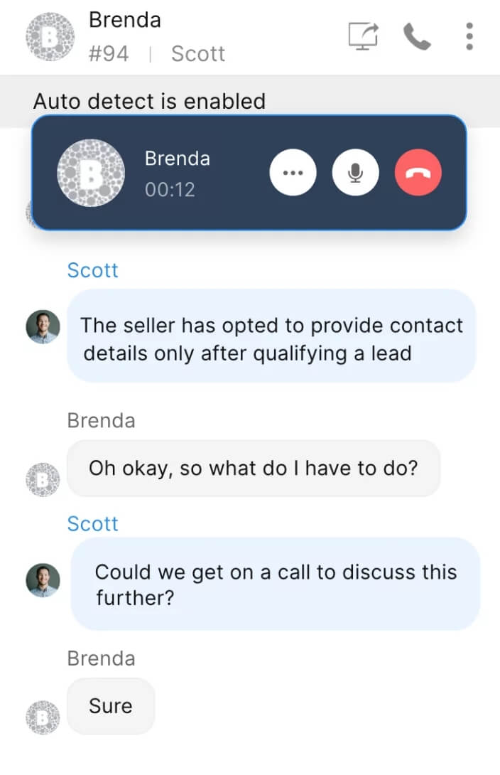 Go beyond live chat support with audio call and screenshare