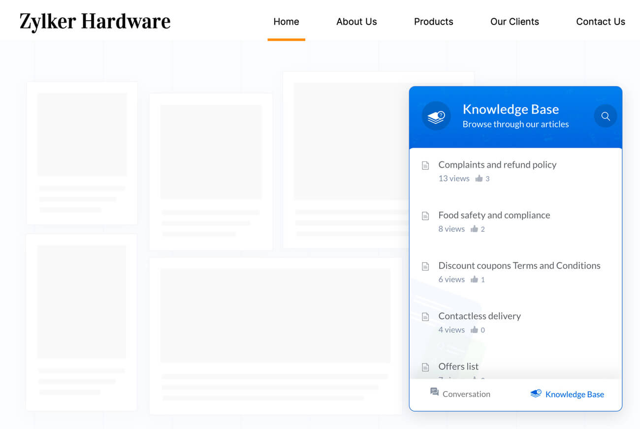 Save time typing with knowledge base