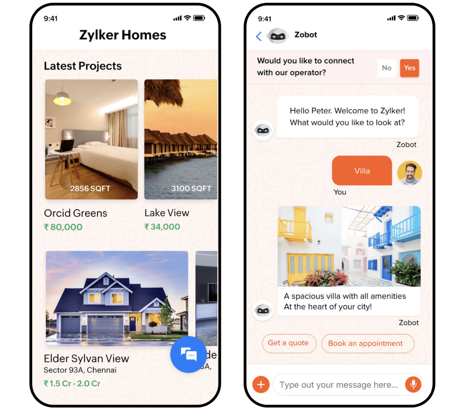 Mobile app live chat