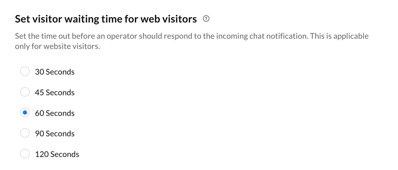 Inclusive chat pick-up time limits