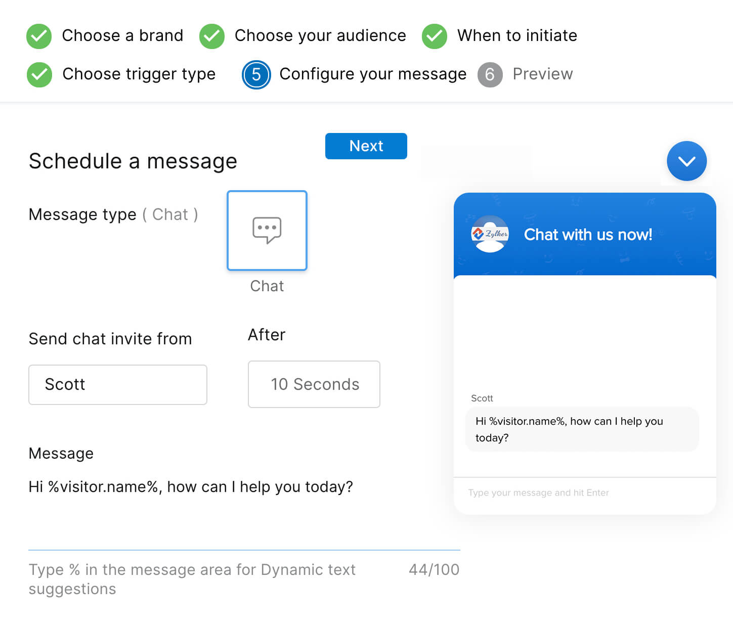 Filter and set up proactive triggers with Zoho SalesIQ, the financial services customer engagement software