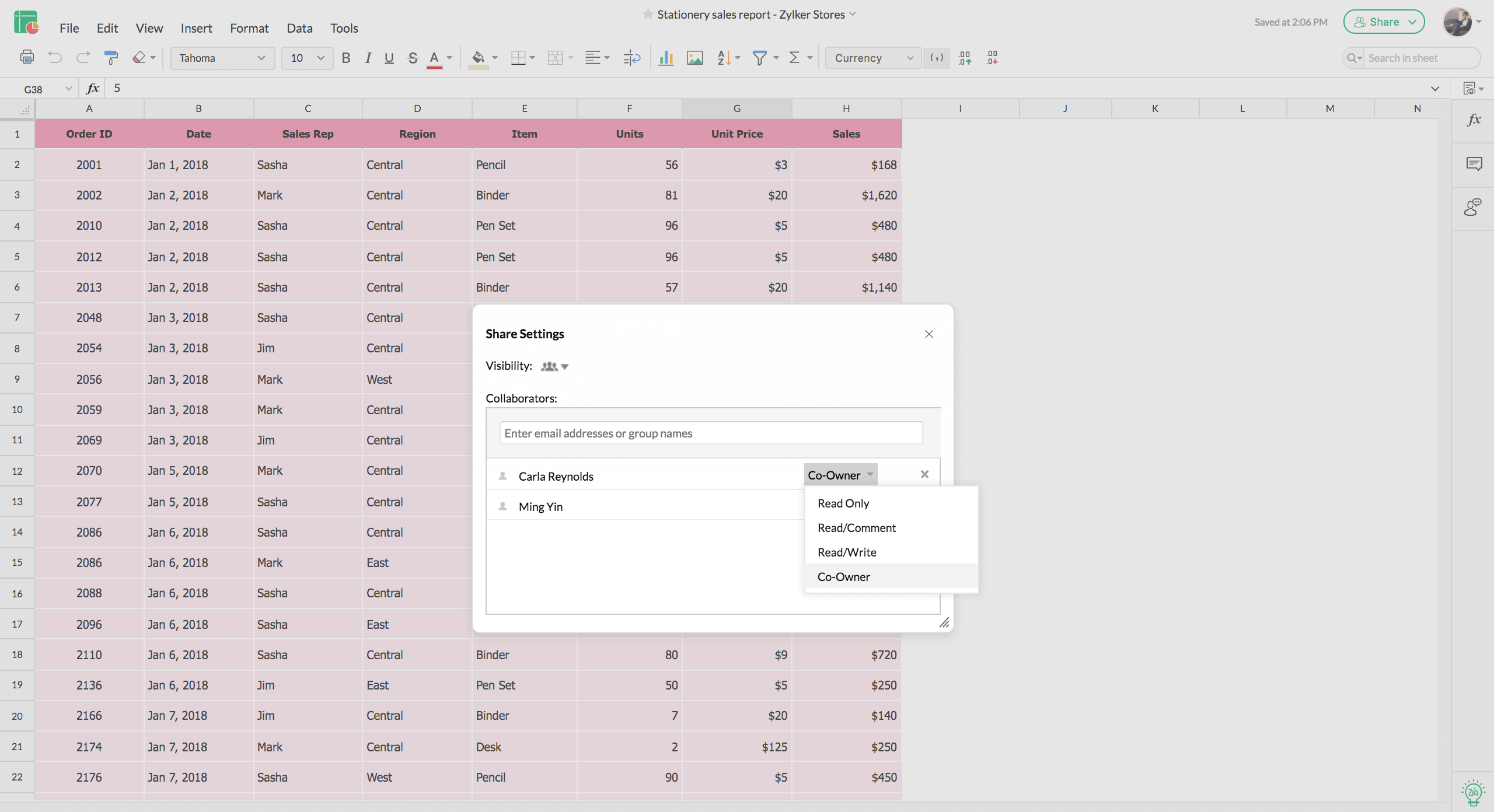 Software de planilhas online Crie planilhas gratuitamente – Zoho Sheet