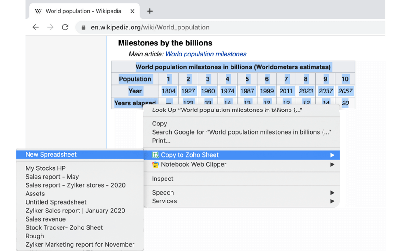 Software de planilhas online Crie planilhas gratuitamente – Zoho Sheet