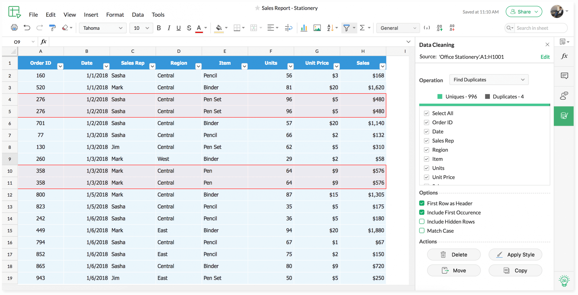 Software de planilhas online  Crie planilhas gratuitamente – Zoho Sheet