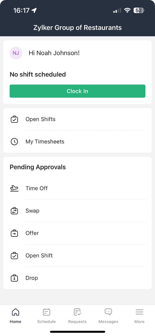 Zoho shifts employee scheduling and time tracking software